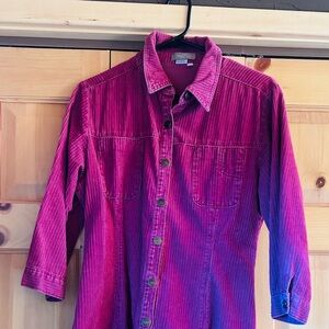 The Territory Ahead Washed Red  Corduroy  Button Up Dress